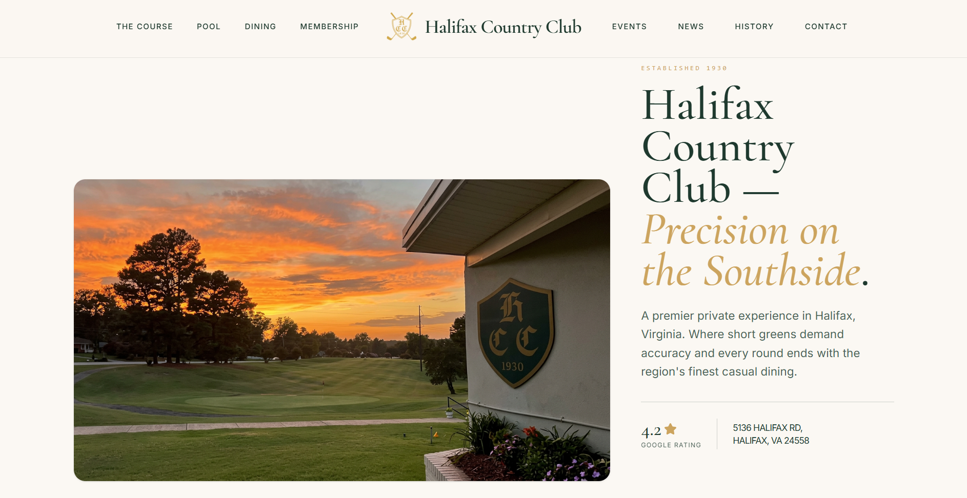 Halifax Country Club — new website